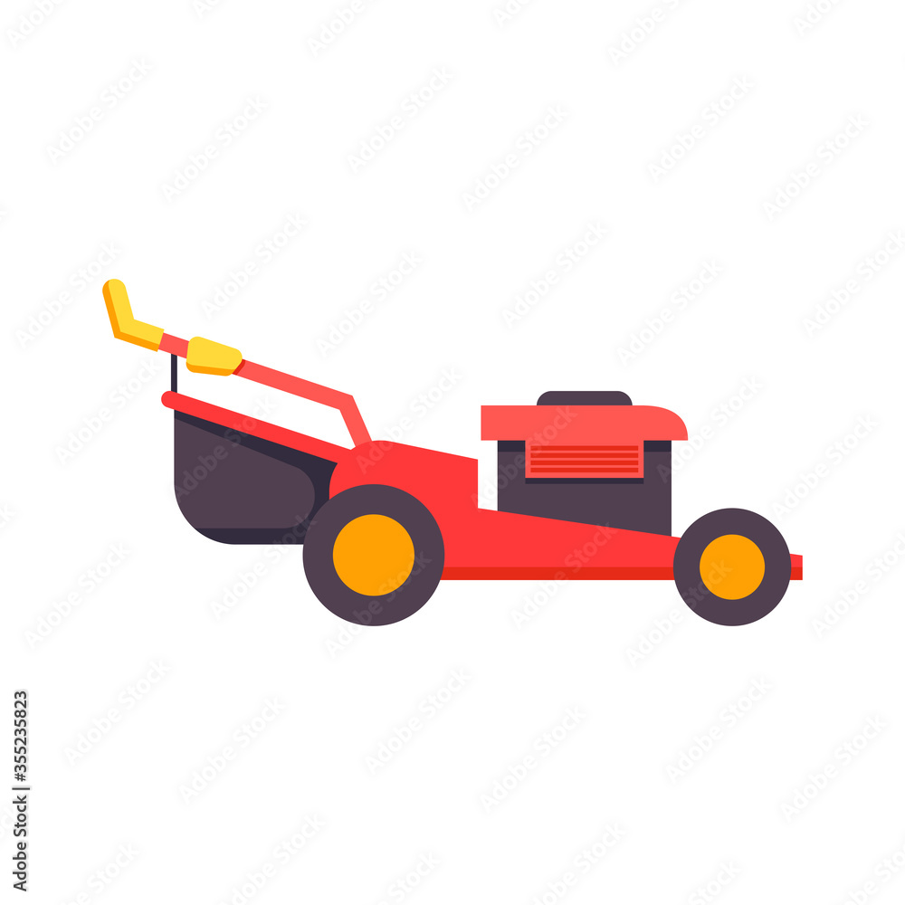 Lawn mowers icon in flat design