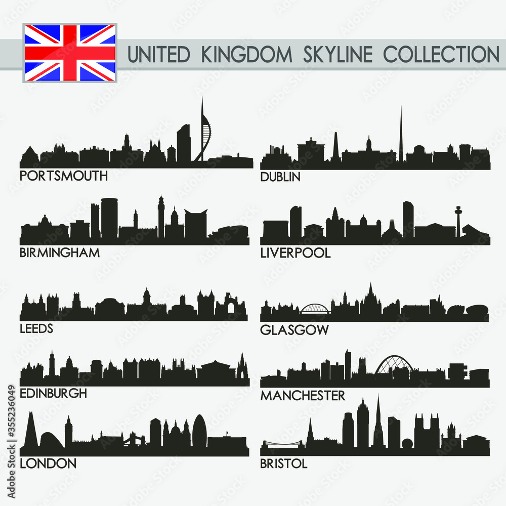 most-famous-uk-united-kingdom-cities-skyline-city-silhouette-design