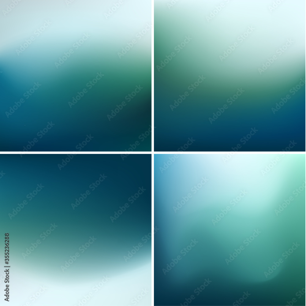 Abstract natural green and blue backgrounds vector illustration