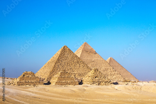 Great Pyramid of Giza  UNESCO World Heritage site  Cairo  Egypt.