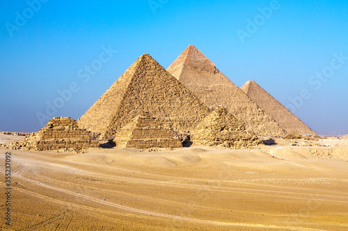 Great Pyramid of Giza  UNESCO World Heritage site  Cairo  Egypt.