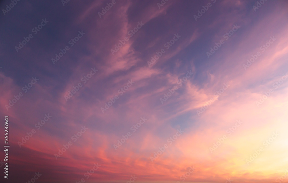 Vibrant sunset sky with clouds