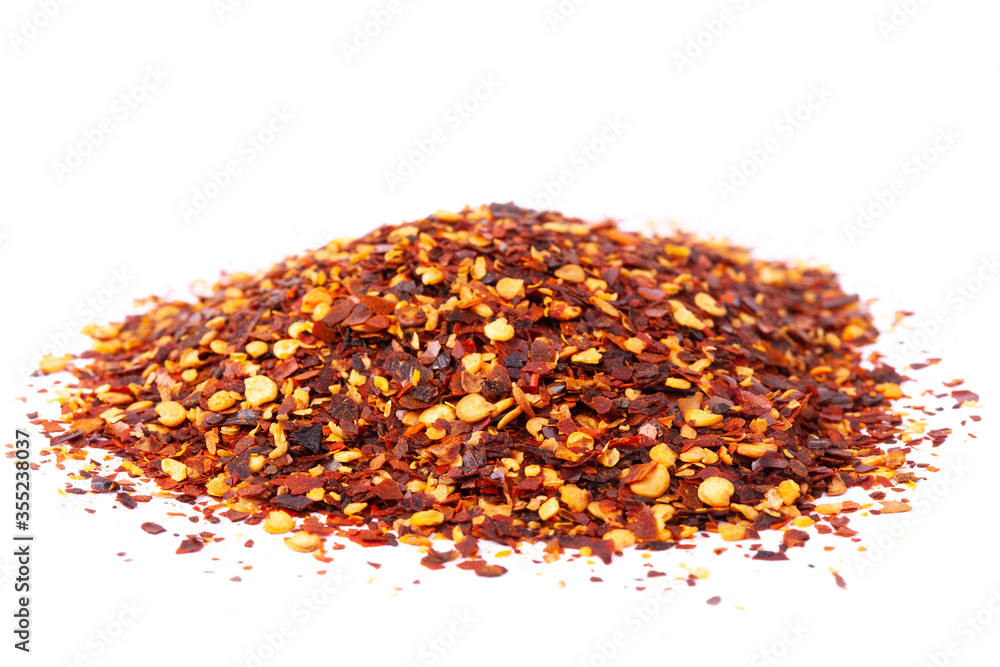 Guajillo Chilli Flakes in white natural spice Guajillo Chilli Flakes in white natural spice