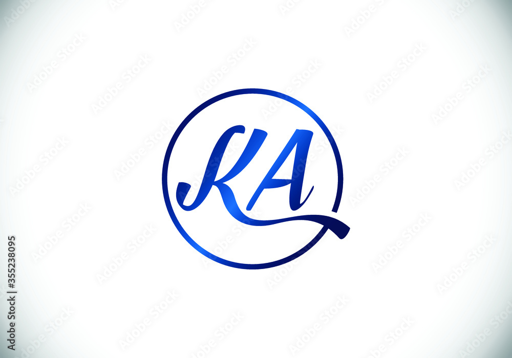 Initial Monogram Letter K A Logo Design Vector Template. K A Letter Logo Design