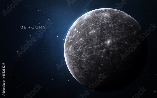 Mercury - High resolution 3D images presents planets of the solar system. This image elements furnished by NASA