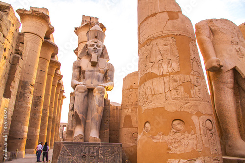 Ancient Luxor temple at sunset, UNESCO World Heritage site, Luxor, Egypt.
