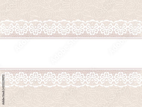 Template frame design for lace greeting card