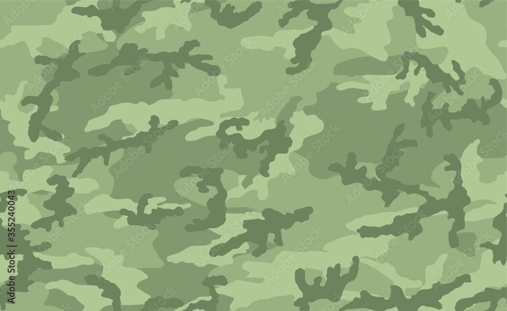 Fototapeta Camouflage seamless pattern. Shades of sage (grayish- green) color. Little contrast. Useable for hunting and military purposes.