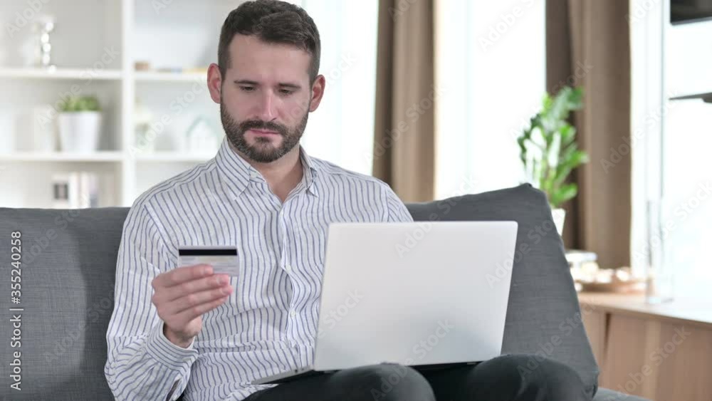 Online Payment Success on Laptop for Businessman at Home Online Payment Success on Laptop for Businessman at Home
