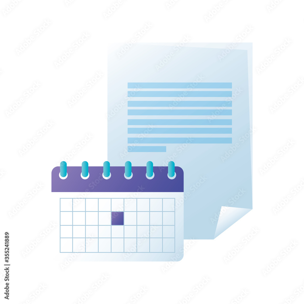 Isolated calendar and document vector design Isolated calendar and document vector design