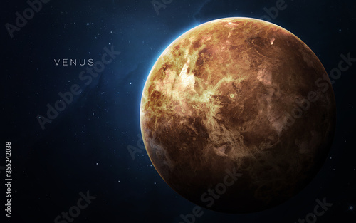 Venus - High resolution 3D images presents planets of the solar system. This image elements furnished by NASA.