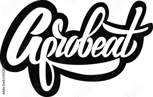 Afrobeat isolated logo text. Hand lettering illustration made in vintage calligraphy style. Good as event logo, t shirt print.