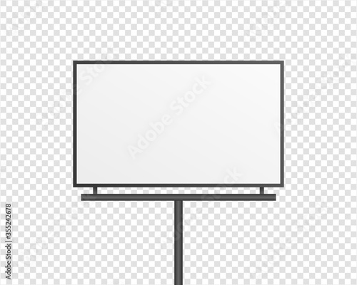 Blank billboard display mockup. Outdoor advertising stand board. Mockup vector isolated. Template design. Realistic vector illustration.