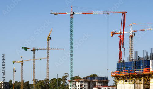 construction site with cranes