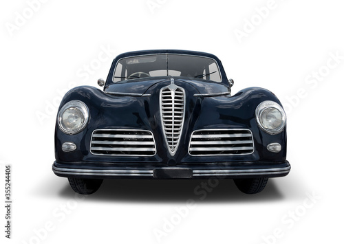 Classic Italian car front view isolated on white background © Konstantinos Moraiti