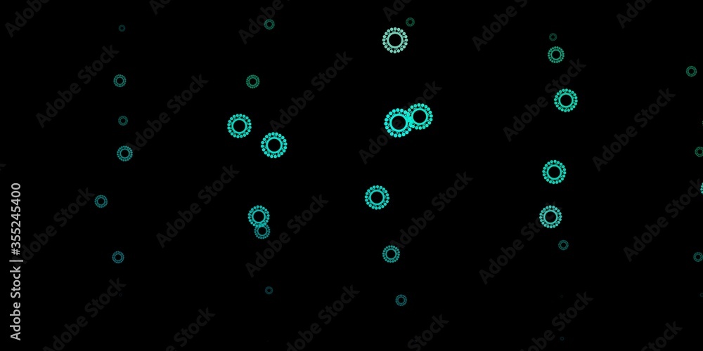Dark green vector backdrop with virus symbols. Dark green vector backdrop with virus symbols.