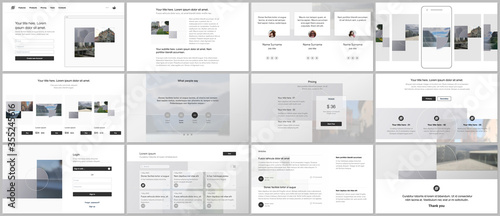 Bundle of editable business templates for digital app, web products. Vector templates for website design, presentations, portfolio, presentation slides, flyer, leaflet, brochure cover, annual report. photo