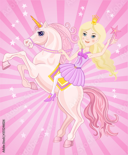 Dekoracja na wymiar  beautiful-princess-and-fairy-tale-unicorn