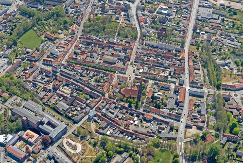 Pritzwalk, Luftbild der Stadt in Brandenburg