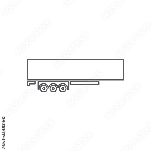 Semi trailer icon. Vector Illustration