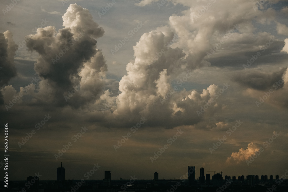 Background of dark clouds on a rainy day Background of dark clouds on a rainy day