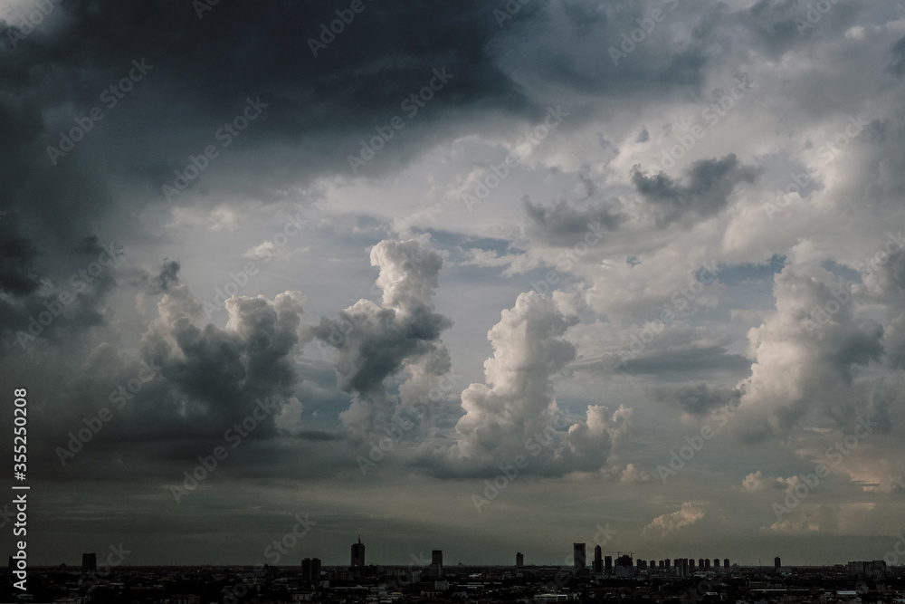 Background of dark clouds on a rainy day Background of dark clouds on a rainy day