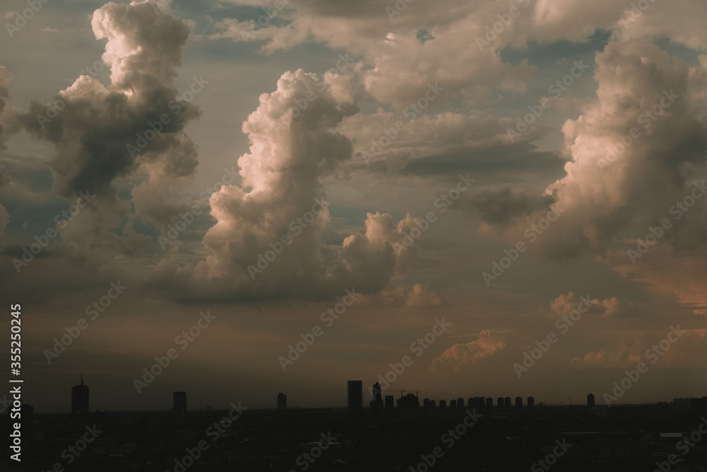 Background of dark clouds on a rainy day Background of dark clouds on a rainy day