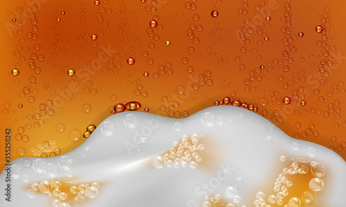 Cool liquid drink.Vector illustration of realistic light or dark beer.