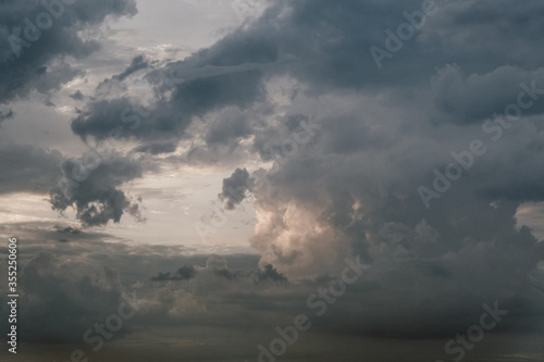 Background of dark clouds on a rainy day