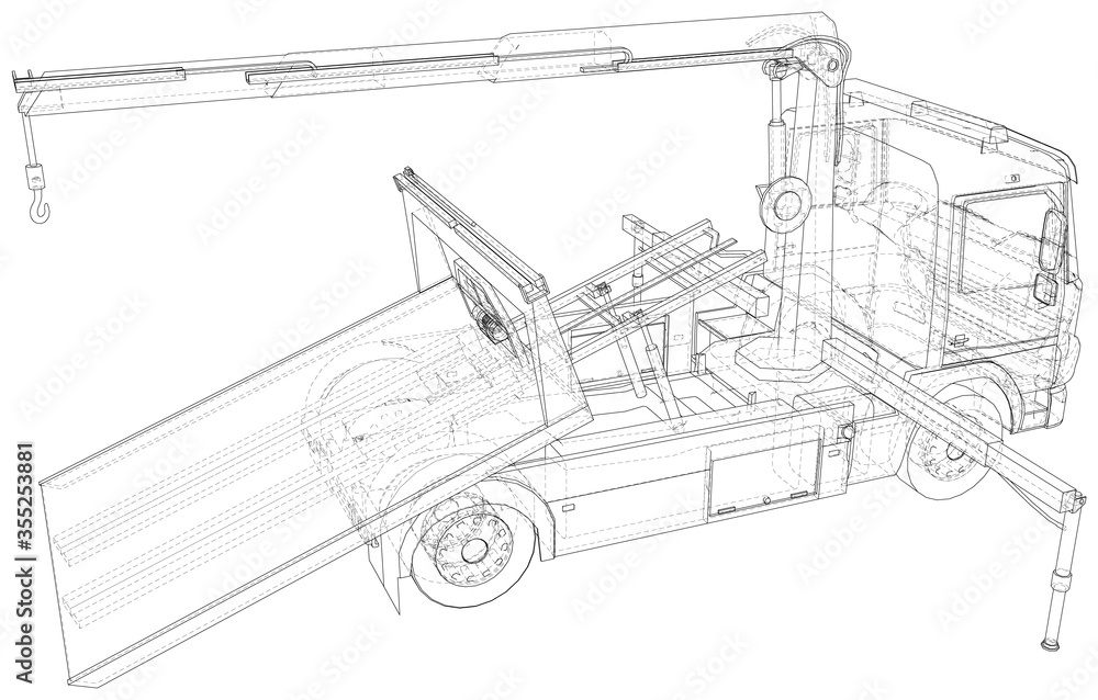 Tow Truck. Vector Illustration of Tow Truck. Towing. The layers of visible and invisible lines are separated. EPS10 format. Tow Truck. Vector Illustration of Tow Truck. Towing. The layers of visible and invisible lines are separated. EPS10 format.