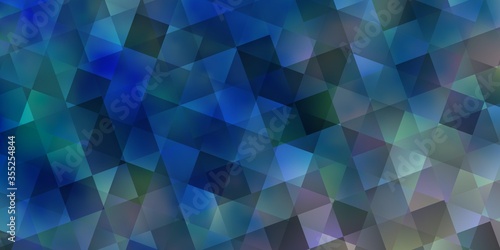 Light BLUE vector background with triangles, cubes. © Guskova