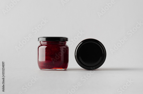 Cherry Jam Jar Mock-Up - Two Jars