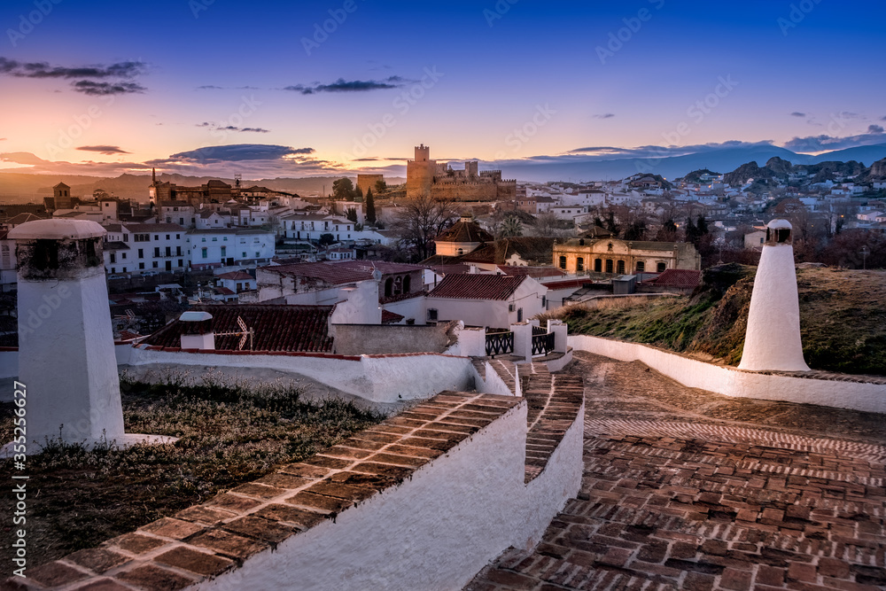 Views from the Magdalena viewpoint in Guadix (Granada)