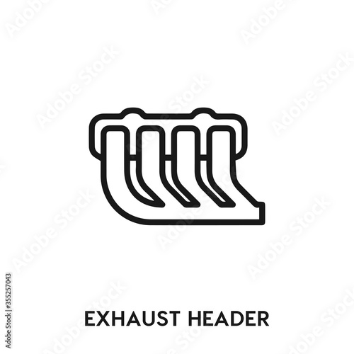 exhaust header icon vector. exhaust header sign symbol 