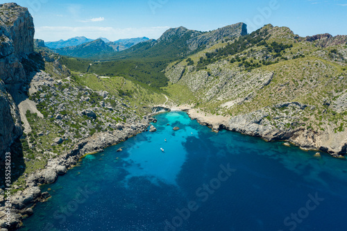 Foto Cala figuera drone photography, landscape of cala figuera drone photo mallorca