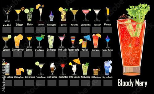 Mixed Drinks Menu Design 