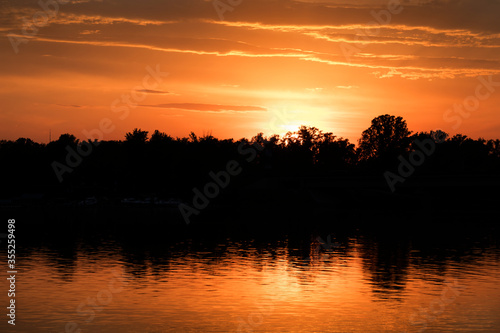 Stunning sunset landscape of a Dniaper river