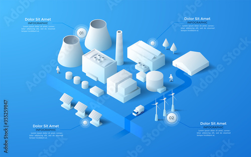 Vector isometric white city template