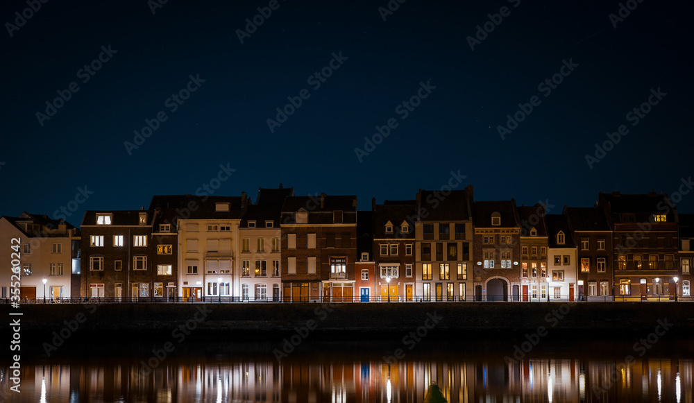 night view of the old town of maastricht netherlands