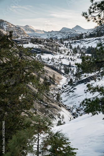 Backcountry wilderness landscapes of Yosemite National Park in the winter by Dalton Johnson Media