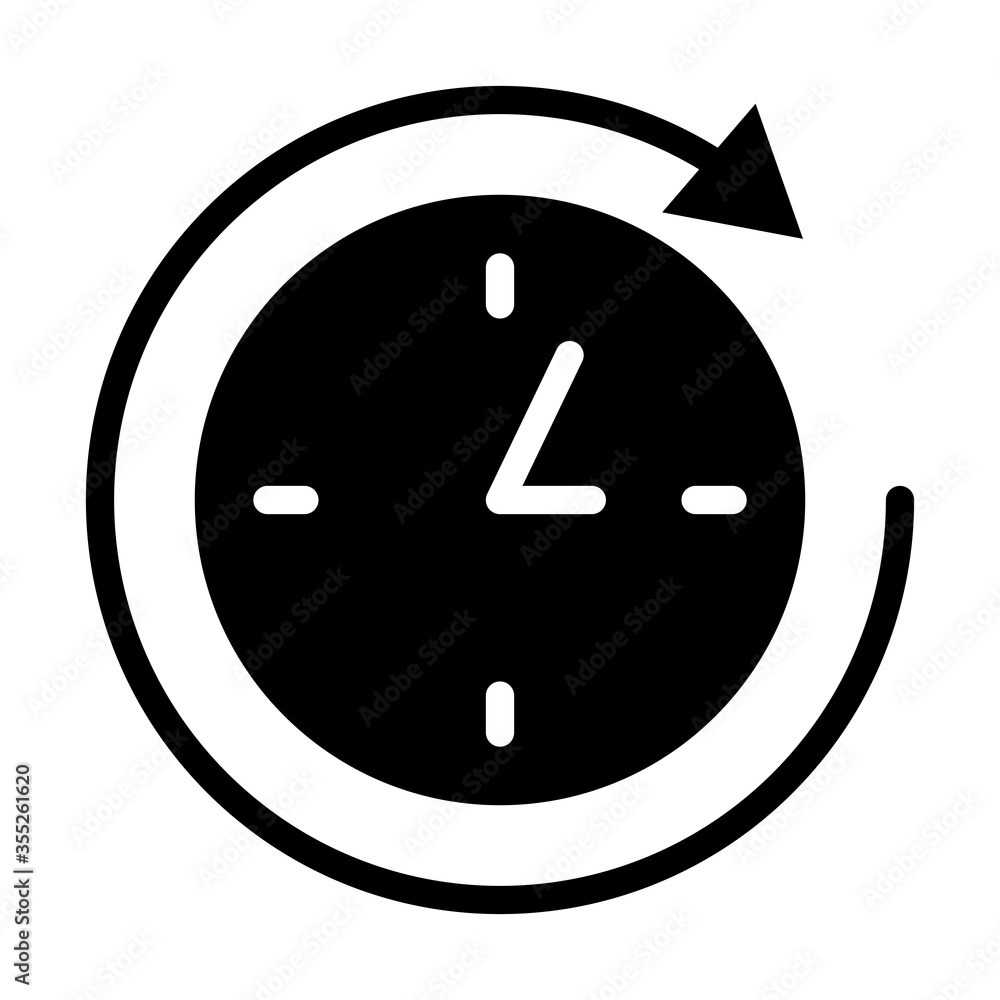 clock with arrow around, silhouette style clock with arrow around, silhouette style