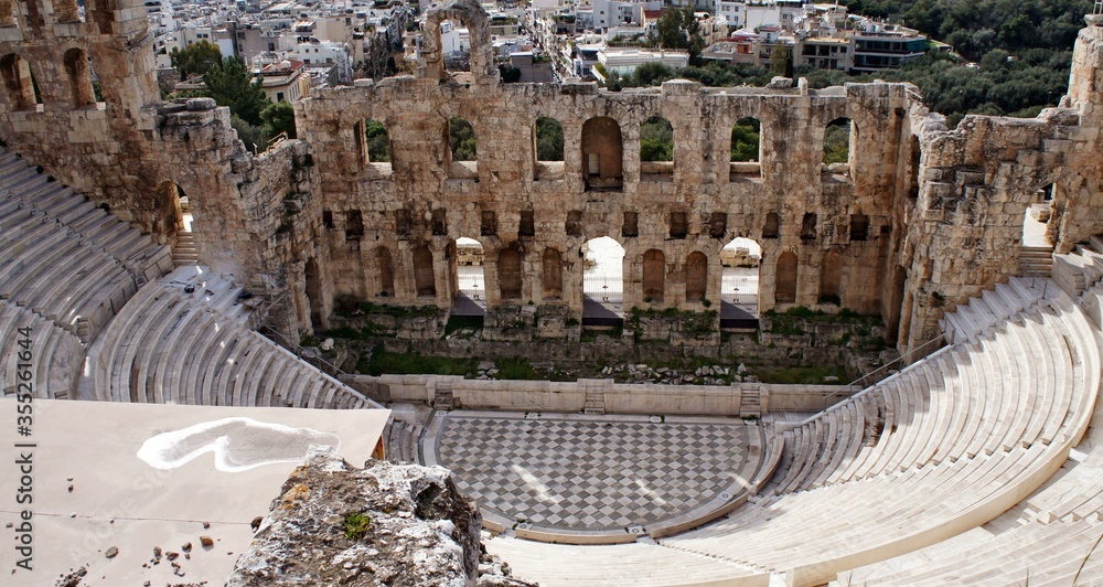 Ancient amphitheater in the Athens, Greece