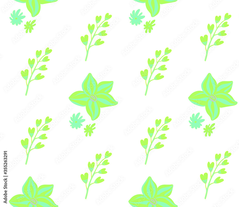 Bright color beautiful background. Tileable images from  colors and  herbs. Summer theme pattern.
