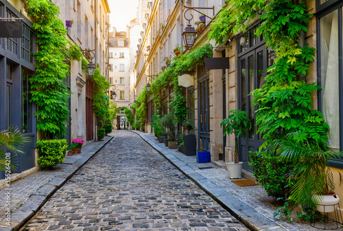 Fototapeta Naklejka Na Ścianę i Meble -  Cozy street in Paris, France. Cityscape of Paris