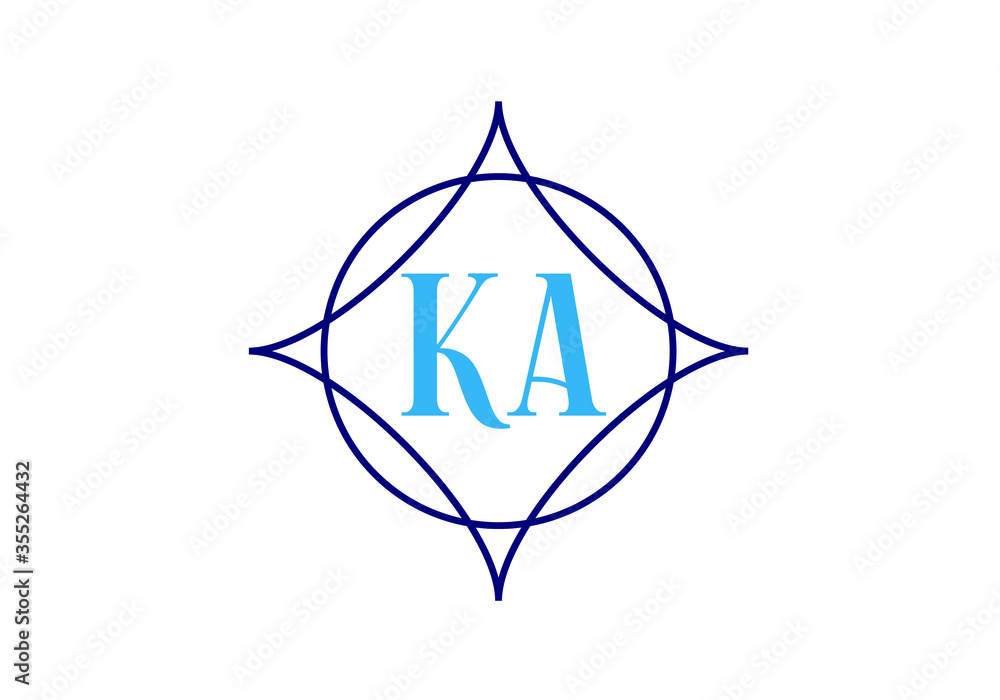 Initial Monogram Letter K A Logo Design Vector Template. K A Letter Logo Design Initial Monogram Letter K A Logo Design Vector Template. K A Letter Logo Design