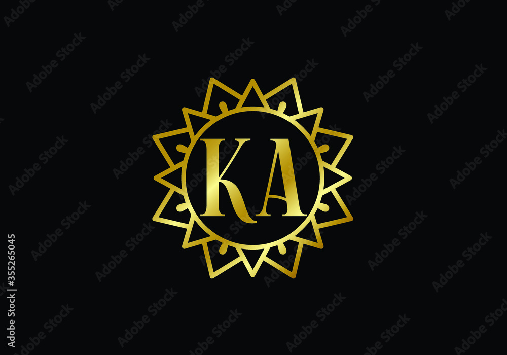 Initial Monogram Letter K A Logo Design Vector Template. K A Letter Logo Design Initial Monogram Letter K A Logo Design Vector Template. K A Letter Logo Design