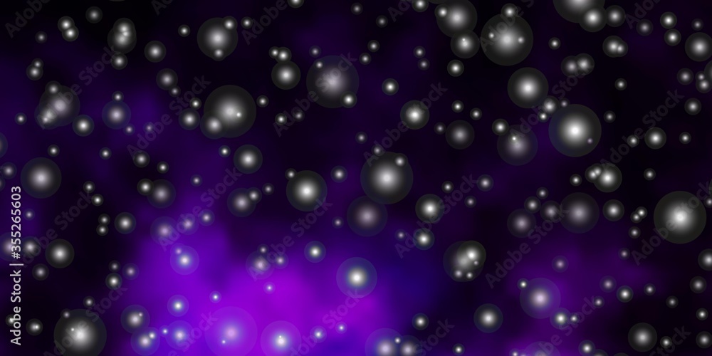 Obraz premium Dark Pink vector background with small and big stars. Colorful illustration in abstract style with gradient stars. Pattern for new year ad, booklets.
