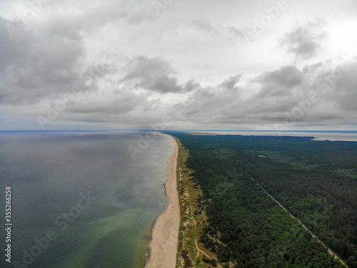 Lithuanian sea shore at Curonian spit. Unique place among Baltic sea and Curonian lagoon