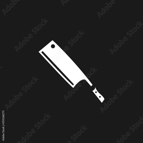 Silhouette knife kitchen vector isolated on black background