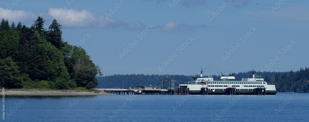 Washington State Ferry at Southworth Ferry Dock on Kitsap Peninsula
